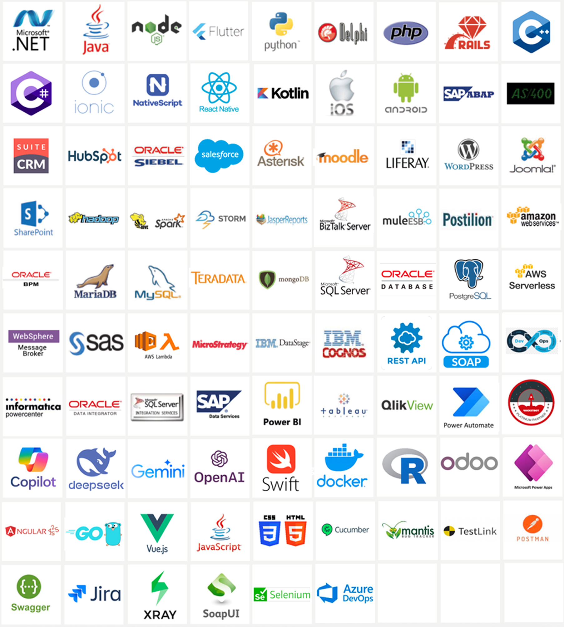 staffing_logos Tecnologías y perfiles TI disponibles en nuestro servicio de staffing